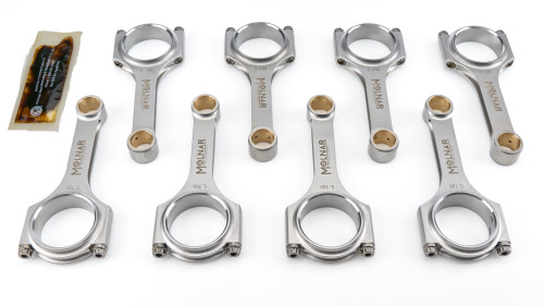Molnar Technologies CH5700NLB-L8-A Small Block Chevy Connecting Rod, H-Beam, 5.700 in. Long, Bushed, 7/16 in. Cap Screws, ARP2000 Bolt, Billet Steel, Set of 8