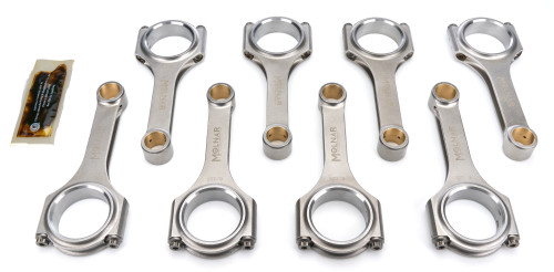 Molnar Technologies CH6125NLB-T8-A Small Block Chevy Connecting Rod, PWR ADR, H-Beam, 6.125 in. Long, 7/16 in. Cap Screws, Billet Steel, Set of 8