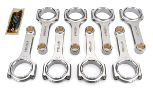 Molnar Technologies CH6135VTB8-A Big Block Chevy Connecting Rod, H-Beam, 6.135 in. Long, 7/16 in. Cap Screws, Billet Steel, Set of 8