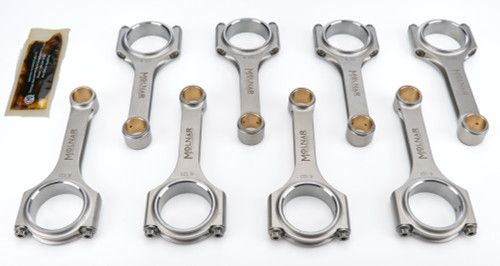 Molnar Technologies DH6123TSB8-A Small Block Mopar Connecting Rod, H-Beam, 6.123 in. Long, 7/16 in. Cap Screws, Billet Steel, Set of 8