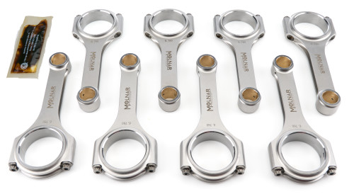 Molnar Technologies DH6760YTB8-A Mopar B / RB-Series Connecting Rod, H Beam, 6.760 in. Long, 7/16 in. Cap Screws, ARP2000 Bolt, Billet Steel, Set of 8
