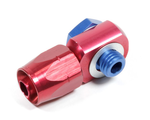 Aeroquip FCM1067 Fitting, Hose End, Banjo, Straight, 6 AN Hose to 12 mm x 1.50 Banjo, Aluminum, Blue / Red Anodized, Each
