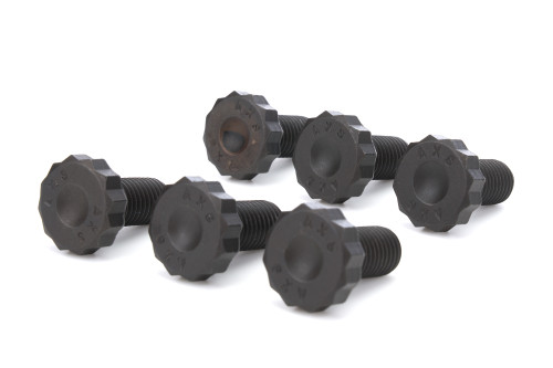 Allstar ALL16176 Flywheel Bolt Kit, 11 mm x 1.5 Thread, 0.880 in. Long, 12 Point Head, Steel, Black Oxide, Set of 6