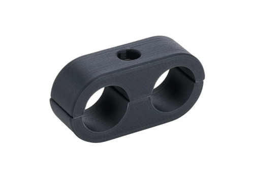Allstar ALL18374 Hose / Tube Separators, Two 16 AN Holes, Aluminum, Black Anodized, Each