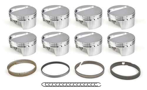 Bullet Pistons BLS1009-007P Piston and Ring, Forged, Flat Top, 3.905 in. Bore, 1.110 in. Compression Height, 1.5 x 1.5 x 3 mm Ring Grooves, Minus 2.70 cc, GM LS-Series, Kit