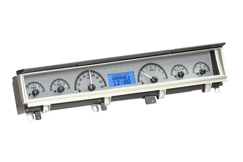 Dakota Digital VHX-68D-STD-K-B Gauge Kit, VHX Series, Analog, Fuel Level / Oil Pressure / Speedometer / Tachometer / Voltmeter / Water Temperature, Black Face, Dodge Coronet 1968-70, Kit