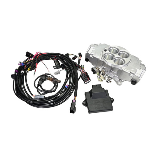 Edelbrock 30700 Fuel Injection, EZ-Street, Throttle Body, Square Bore, Computer / Wiring Harness, Aluminum, Natural, Kit