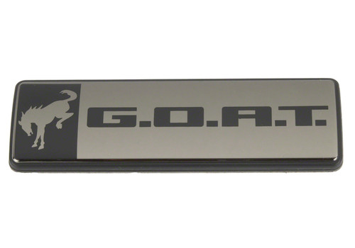 Ford M-1447-GOATBLK Emblem, Bronco / G.O.A.T, Plastic, Black / Gray, Universal, Each