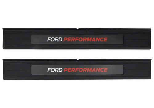 Ford M-1613208-A Door Sill Plate, Snap-In, Ford Performance, Aluminum, Brushed, Ford Fullsize Truck, 2015-26, Pair