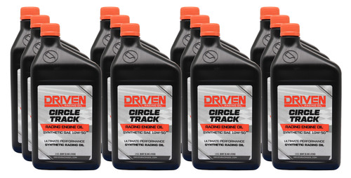 Driven Racing Oil 26156-12 Motor Oil, Circle Track, 10W50, Synthetic, 1 qt Bottle, Set of 12
