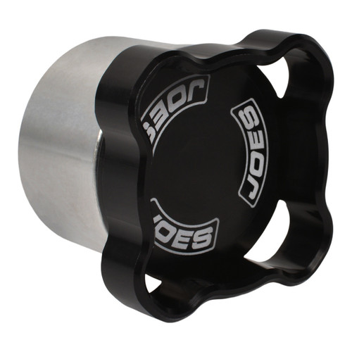 Joes Racing Products 37400 Bung and Cap Kit, 1.25 in. Opening, Weld-On, Aluminum Bung, Aluminum Threaded Cap, Black Anodized, Kit