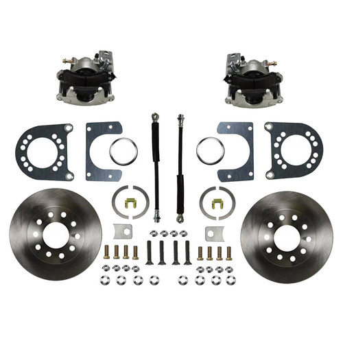 Leed Brakes RC0002 Brake System, Disc Conversion, Rear, 1 Piston Caliper, 11.000 in. Plain Iron Rotors, Iron, Zinc Plated, Ford 9 in, Kit