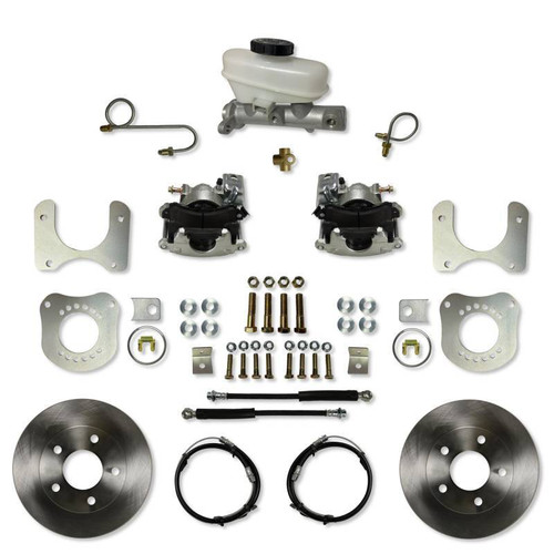 Leed Brakes RC0013 Brake System, Disc Conversion, Rear, 1 Piston Caliper, 11.000 in. Plain Iron Rotors, Iron, Zinc Plated, Ford Mustang 1987-93, Kit