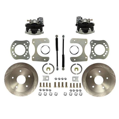 Leed Brakes RC0019 Brake System, Disc Conversion, Rear, 1 Piston Caliper, 11.650 in. Plain Iron Rotors, Iron, Zinc Plated, Ford Fullsize Truck 1957-86, Kit