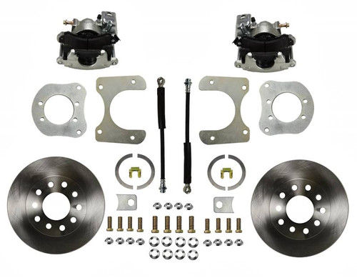 Leed Brakes RC3001 Brake System, Disc Conversion, Rear, 1 Piston Caliper, 11.000 in. Rotors, Iron, Zinc Plated, Jeep Cherokee 1987-2001 / Grand Cherokee 1993-98 / SJ 1984-90 / Wrangler 1987-2006, Kit