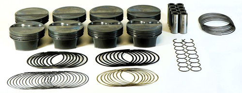 Mahle Pistons 930225475 Piston and Ring, PowerPak, Dished, Forged, Dish, 4.075 in. Bore, 1.304 in. Compression Height, 1.0 x 1.0 x 2.0 mm Ring Grooves, Minus 12.00 cc, GM LS-Series, Kit