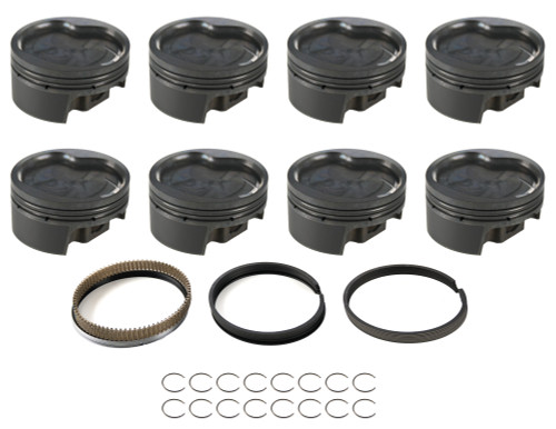 Mahle Pistons 930245690 Piston, Power Pak, Forged, Dish, 4.390 in. Bore, 1.350 in. Compression Height, 1.5 mm x 1.5 mm x 3.0 mm Ring Grooves, Minus 38.0 cc, Big Block Ford, Set of 8