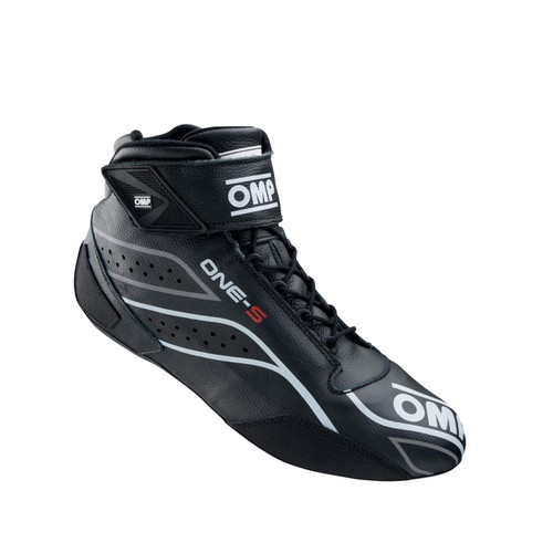OMP Racing, Inc. IC0-0822-A03-071-46 Driving Shoe, One-S, Mid-Top, SFI 3.3/5, FIA Approved, Leather Outer, Fire Retardant Inner, Black, Euro 46, Pair