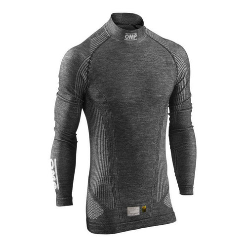 OMP Racing, Inc. IE0-0803-A01-084-XSS Underwear Top, Tecnica-EVO, FIA Approved, Long Sleeve, High Collar, Aramid, Black, X-Small / Small, Each