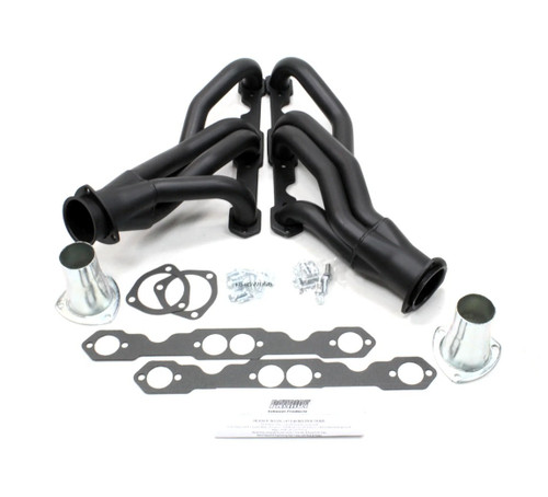 Patriot Exhaust H8021-B Headers, Clippster, Mid, 1.625 in. Primary, 3 in. Collector, Gaskets / Hardware / Reducers Included, Steel, Black Paint, Small Block Chevy, Various GM Applications, Pair
