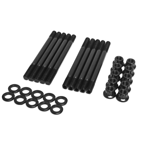 PRW Industries, Inc. 1009720 Cylinder Head Stud Kit, 12 Point Nuts, Chromoly, Black Oxide, Honda 4-Cylinder, Kit