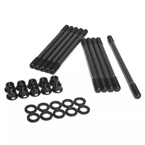 PRW Industries, Inc. 1014010 Cylinder Head Stud Kit, 12 Point Nuts, Chromoly, Black Oxide, Undercut, Honda 4-Cylinder, Kit