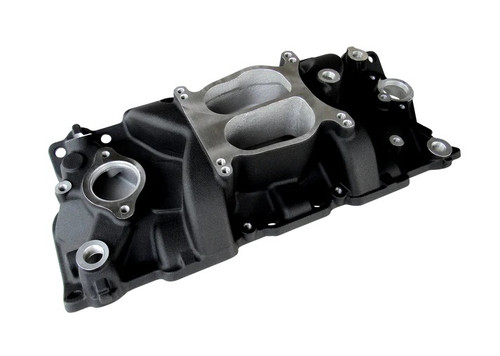 Professional Products 52040 Intake Manifold, Cyclone, Spread Bore, Dual Plane, Rectangle Port, Aluminum, Black Paint, Small Block Chevy, Each