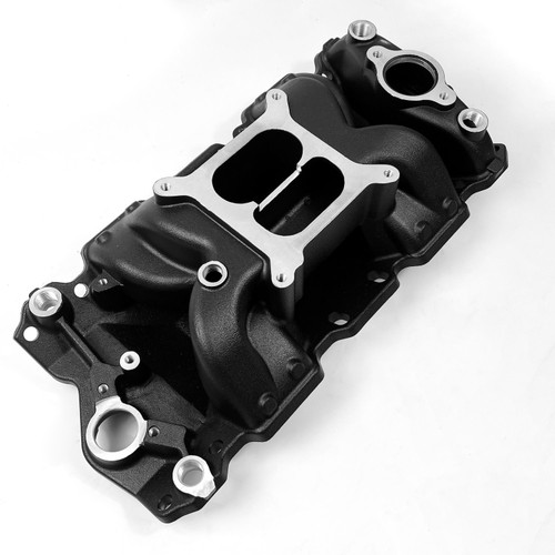 Professional Products 52044 Intake Manifold, Crosswind, Square Bore, Dual Plane, Rectangle Port, Aluminum, Black Paint, Small Block Chevy, Each