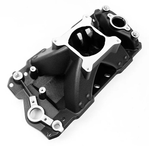 Professional Products 52046 Intake Manifold, Hurricane, Square Bore, Single Plane, Rectangle Port, Aluminum, Black Paint, Small Block Chevy, Each
