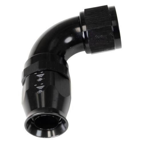 Russell 550663 Fitting, Hose End, Pro PTFE, PTFE Hose, 90 Degree, 12 AN Hose to 12 AN Female, Aluminum, Black Anodized, Each