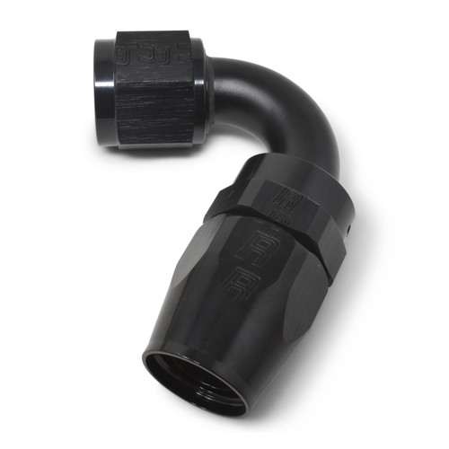 Russell 613405 Fitting, Hose End, ProClassic, Swivel, 120 Degree, 6 AN Hose to 6 AN Female, Aluminum, Black Anodized, Each