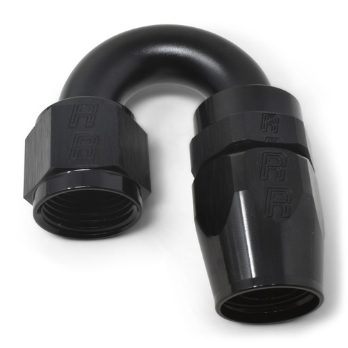 Russell 613515 Fitting, Hose End, ProClassic, Swivel, 180 Degree, 8 AN Hose to 8 AN Female, Aluminum, Black Anodized, Each