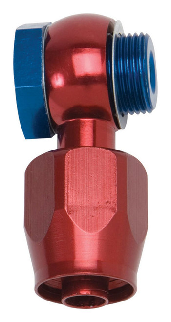 Russell 640230 Fitting, Adapter, Straight, 8 AN Male to 9/16-24 in. Thread Banjo, Aluminum, Blue / Red, Each