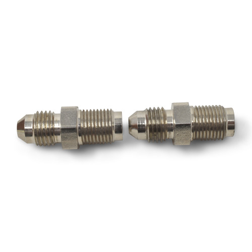 Russell 640321 Fitting, Adapter, Straight, 4 AN Male to 7/16-20 in. Inverted Flare Male, Steel, Nickel Plated, Pair