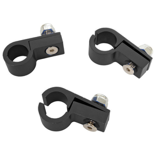 Russell 654263 Line Clamp, 2-Piece, 0.5 in. ID, Aluminum, Black Anodized, Set of 3