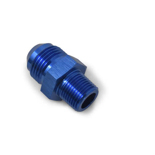 Russell 660470 Fitting, Adapter, Straight, 8 AN Male to 1/4 in. NPT Male, Aluminum, Blue Anodized, Each