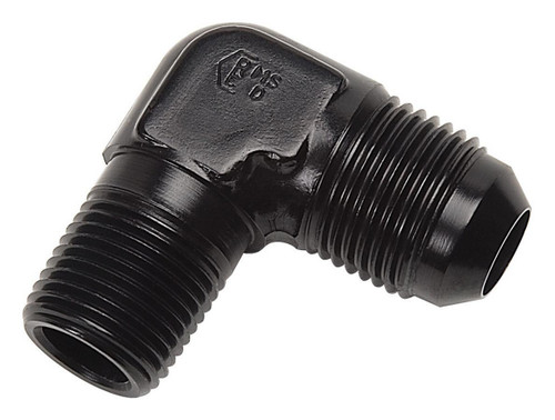 Russell 660833 Fitting, Adapter, 90 Degree, 6 AN Male to 1/8 in. NPT Male, Aluminum, Black Anodized, Each