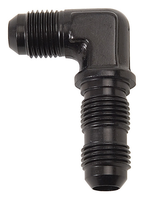 Russell 661253 Fitting, Bulkhead, 90 Degree, 6 AN Male to 6 AN Male Bulkhead, Aluminum, Black Anodized, Each