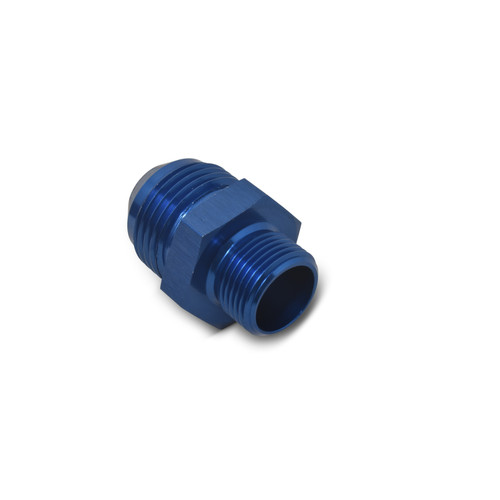 Russell 670500 Fitting, Adapter, Straight, 4 AN Male to 10 mm x 1.0 Male, Aluminum, Blue Anodized, Each