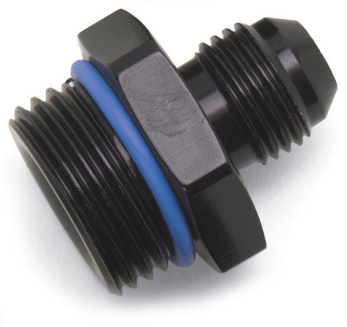 Russell 670930 Fitting, Adapter, Straight, 8 AN Male to 6 AN Male Radius Port, O-Ring, Aluminum, Black Anodized, Each