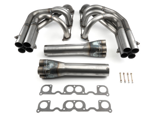 Schoenfeld 1055LV3APMS-1825NP Headers, Full, 1.875 to 2 to 2.125 in. Primary, 3.5 in. Collector, Gaskets Included, Steel, Natural, Small Block Chevy, Pair