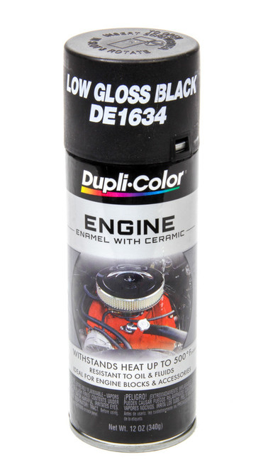 Dupli-Color/Krylon DE1634 Paint, Dupli-Color, Engine, High Temperature, Enamel, Satin Black, 12 oz Aerosol, Each