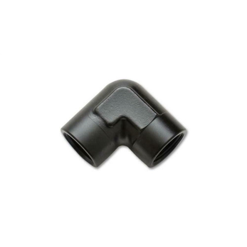 Vibrant Performance 11321 Fitting, Adapter, 90 Degree, 1/4 in. NPT Female to 1/4 in. NPT Female, Aluminum, Black Anodized, Each