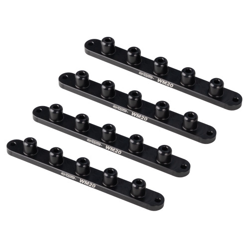 Wehrs Machine WM20 Lug Nut Plates, Surface Mount, 5/8 in. Coarse Lug Nuts, Aluminum, Black Anodized, Set of 4