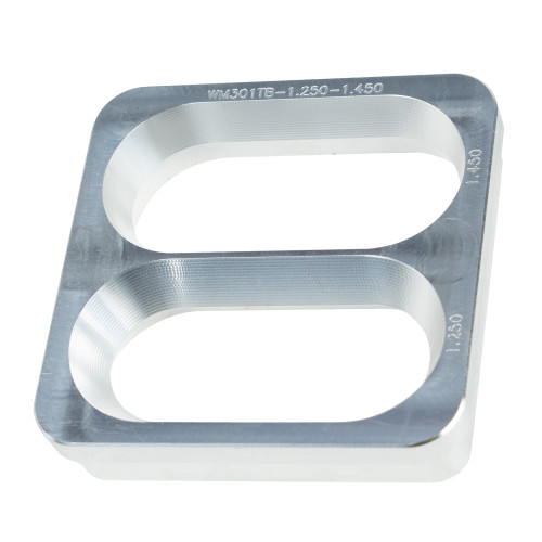 Wehrs Machine WM301TB-1.250-1.450 Restrictor Plate Insert, 1 in. Thick, 1.250 in. / 1.450 in. Width, Tapered, Aluminum, Natural, Wehrs Twin Blade Restrictors, Each