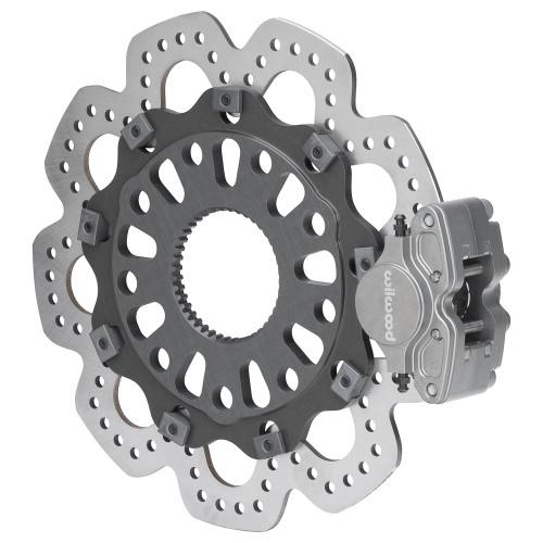 Wilwood 140-18215 Brake System, GP200, Rear, 2 Piston Caliper, 10.5 in. Drilled / Scalloped Rotor, Aluminum, Gray Anodized, Sprint Car, Kit