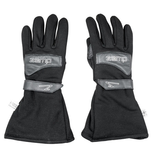 Zamp RG40003M Driving Gloves, ZR-Drag, SFI 3.3/20, Double Layer, Aramid, Leather Palm, Black, Medium, Pair