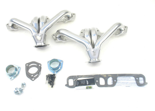 Patriot Exhaust H8205-1 Headers, Tight Tuck, Short, 1.75 in. Primary, 2.5 in. Collector, Gaskets / Hardware / Reducers Included, Steel, Silver Ceramic, Small Block Mopar, Universal, Pair