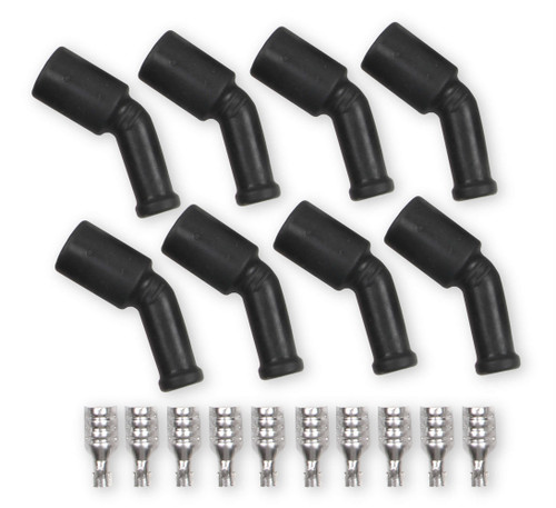 Accel 170135-8 Boot/Terminal Kit, 8 mm, 135 Degree, Black, GM LS-Series/LT-Series, Set of 8