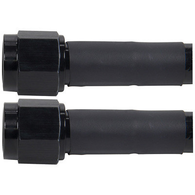 Allstar Performance ALL48465-15 AN Hose Assembly, 15 in. Long, 6 AN Hose, 6 AN Straight to 6 AN Straight Female, Braided Stainless, Black Vinyl Coated, PTFE, Black Fittings, Each
